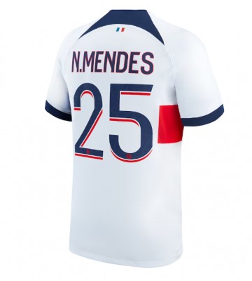 Paris Saint-Germain Nuno Mendes #25 Koszulka Wyjazdowych 2023-24 Krótki Rękaw